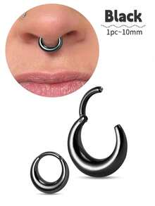 1pc Hypoallergenic Stainless Steel Nose Septum Ring, Conch Piercing Jewelry, Suitable For Cartilage, Helix, Tragus, Lobe Piercing, Unisex Daily Wear - 1 Pc - View 19