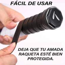 VXMBNB, Overgrip Tenis, Overgrip Padel de 12 Piezas, Absorbente del Sudor y Antideslizante, Apto para Tenis, Cricket y Otras Raquetas. - Negro - Ver 7