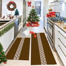 Tapis de sol, ensemble de tapis en peluche de fausse laine pour cuisine, salle de bain et entrée, tapis d'entrée résistant à l'huile et anti-salissures, tapis absorbant pour la maison, convient pour la salle de bain, la cuisine, la chambre, la buanderie et l'entrée