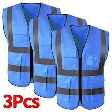 High Visibility Breathable Mesh Safety Vest For Men And Women - Reflective, Padded, And Multiple Pockets - Perfect For Construction, Logistics, And Factory Use