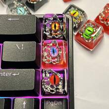 1pc Resin Personalized Original Design Halloween Metal Devil Eye Cherry Blossom Keycaps, SA-R1 Cross-Axis Interstellar Cutsom Keycaps, Cherry MX Keycaps Mechanical Keyboard Valentine's Day Gift