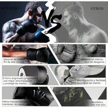 Jasonwell Guantes de Box 10 12 14 16 Oz para Entrenamiento y Costal - Protector Bucal Incluido - Absorción de Impactos para Boxeo, Kickboxing y Gym - Negro - Ver 2