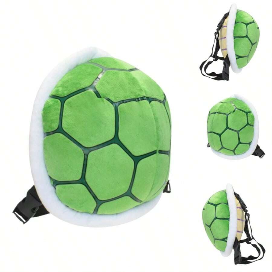Boys Girls Turtle Backpack Spiked Turtle Shell Backpack Cosplay Costume Accessory Prop Cartoon Toy 11.4 Inch - Green 2 - View 1