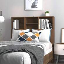 Cabecero Larryhot Roble Marrón 100x19x103,5cm, Resistente y Duradero, Fácil de Montar, Estilo Decorativo, Apto para Dormitorio - Marrón - Ver 1