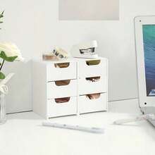 A Set Of Three-Layer Drawer Storage Boxes For Desktop Storage. The Stackable Design Is Compact And Cute, Saving Space And Suitable For Storing Office Supplies, Hair Clips, Jewelry, And Cosmetics. It Is An Ideal Choice For Desktop Organization And Also A Home Jewelry Box. Lockers - 白色 - 查看 2