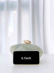 1pc Teal Marble Striped Stylish High-End Ballroom Accessory Evening Clutch Bag, Women's Handbag Shoulder Crossbody Asymmetrical Shape - Cadet Blue - View 8