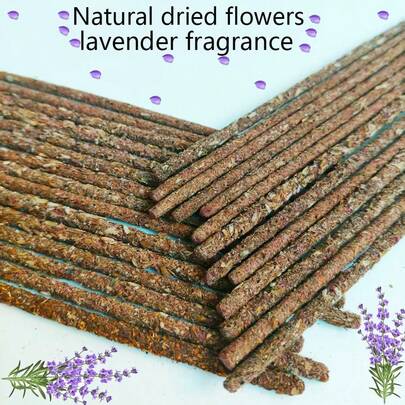 6/13/19 pezzi di petali di fiori di lavanda essiccati di alta qualità, 22 cm di bastoncini di incenso fatti a mano delicati, adatti per Natale, Ognissanti, profumazione per la casa, studio di yoga, ufficio e altri scenari, ottima scelta regalo