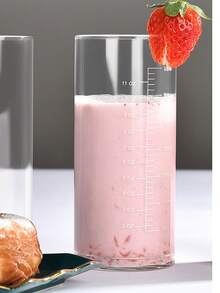 1个多功能玻璃量杯，耐热彩色刻度杯，适用于咖啡、奶茶、早餐、果汁，带有盎司和毫升刻度。 - 彩色 - 查看 8