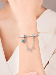 1pc Cute & Minimalist Ocean Series Jewelry Set: Heart, Peach Blossom, Koi Fish, Seashell, Starfish, Turtle, Conch, Jellyfish, Starfish Shell 925 Silver Beads/Safety Chain DIY Bracelet Accessories, Suitable As Jewelry Gift For Women For Daily Wear, Valentine's Day, Date, Anniversary, Christmas, Thanksgiving, Carnival, Theme Party, Birthday