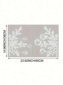 1 pieza Pegatinas navideñas para ventanas de doble cara - 38,0 cm X 59,99 cm con diseño de copos de nieve y campanas, pegatinas de PVC reutilizables y estáticas, película adhesiva de alta definición, adecuadas para decoraciones festivas, fáciles de aplicar y retirar, acabado mate, excelentes para decoraciones navideñas de ventanas - Blanco - Ver 4