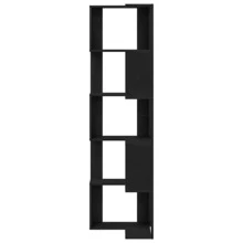 Librería Esquinera Larryhot Roble Negro 50 x 50 x 179 cm, resistente y duradera, fácil de montar, estilo decorativo, adecuadA, Para guardar adornos, figuras, libros, pequeños objetos, etc. - Negro - Ver 5