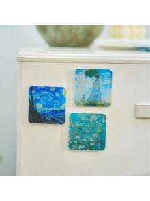 10 件 DIY 亚克力冰箱贴，手工礼品材料，创意冰箱贴，方形、圆形、透明、Ins 风格，送给朋友的礼物，圣诞节和新年礼物 - 彩色 - 查看 5