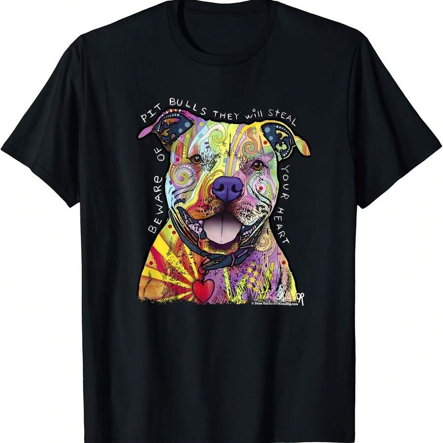 Beware Of Pit Bulls Dean Russo Pitbull Original - Dog Lover Gift Uni T-Shirt - 黑色5 - 查看 1