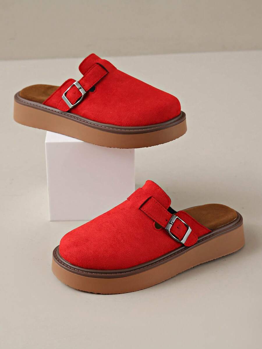 Dép lê nữ mùa xuân mới, mũi tròn, đế dày, thoải mái, kiểu dáng thường ngày, dễ mang.