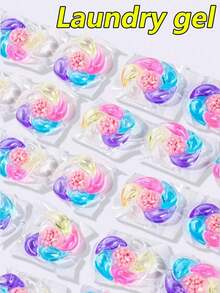 100pcs/Pack 6-In-1 Laundry Detergent Pods, Concentrated Laundry Liquid, Lavender/Camellia Scent, Fragrant Laundry Liquid, Powerful Stain Removal & Color Protection - Multicolor - View 7