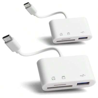 2 Pack SD Card Reader For Android Micro SD Card To USB Adapter USB C SD Card Reader For Camera Memory Card Reader Compatible With PC Phone And Tablets For Fast Data Transfer And Easy File Access In Various Daily Applications