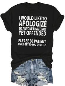 Camiseta con patrones interesantes para mujer y unisex, de verano, casual, transpirable, con cuello redondo, manga corta, estilo urbano y versátil, adecuada para adolescentes y adultos - Negro - Ver 1