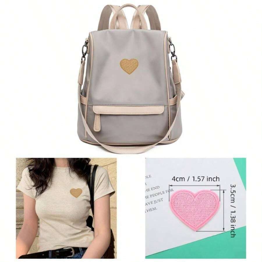 20 Pcs Heart Patches Iron On Heart Patches Clothes Dress Hat Jeans Backpack Mixed Color