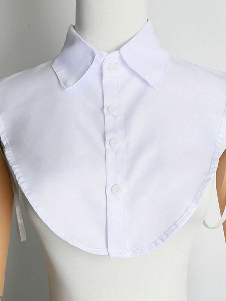 4 pezzi/1 set Colletto staccabile a punta di colore unito, set di colletti versatili per camicie, adatto per decorazioni natalizie - Collare finto fatto a mano - Visualizzare 12