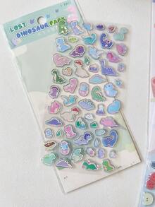 Metallic Silver Glaze Stickers, 3D Cute Animal Decorative Stickers, Suitable For Phone, Water Cup, DIY, Gifts