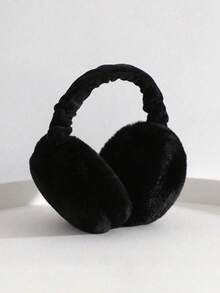 1 Stück einfarbige Ohrenschützer - Weicher Plüsch Ohrenwärmer, faltbare Ohrenschützer, bequeme kältebeständige Ohrenschützer als Winterzubehör für den Außenbereich