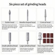 Professional Nail Drill Kit, USB Rechargeable Nail File Drill, 300mAh Lithium Battery High Capacity, Manicure & Pedicure Set, Home And Salon Nail File Kit, Nail Buffer Grinding Polishing Tools