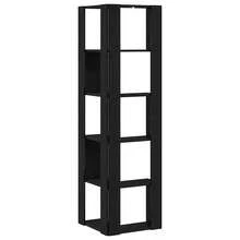 Librería Esquinera Larryhot Roble Negro 50 x 50 x 179 cm, resistente y duradera, fácil de montar, estilo decorativo, adecuadA, Para guardar adornos, figuras, libros, pequeños objetos, etc. - Negro - Ver 4