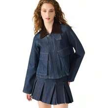 Steve Madden Women's Justina Collared Jacket |  | Women Outdoor Jackets - Deep Indigo - View 1