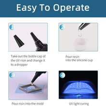 300g Crystal Clear Hard UV Resin With Light, Upgraded Formula, Solar Activated Glue Kit Transparent Ultraviolet Lamp Fast Curing For Jewelry Making Craft Decoration