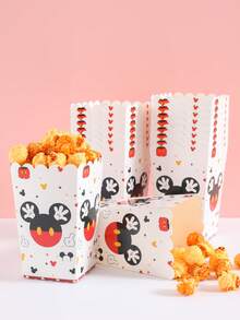 Disney Boîtes à pop-corn jetables Mickey Mouse, 10/25 pièces, boîtes d'emballage décoratif à usage unique, boîtes à aliments, boîtes à desserts, boîtes à collations, fournitures de fête, convient pour diverses fêtes et réunions