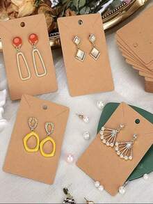 200pcs Stud Necklace Collection Card, Gift Packaging Card, Display Card With Bag And Ear Plug Set