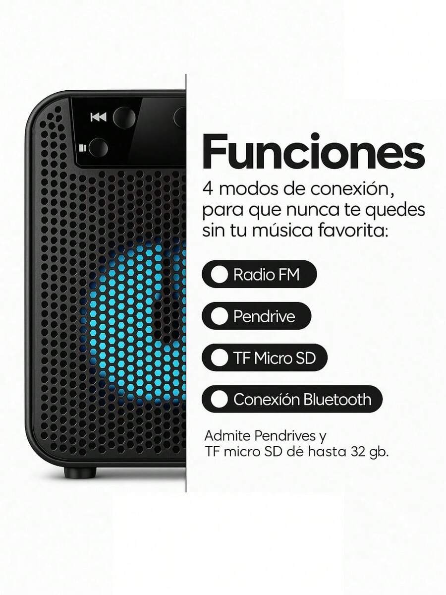 3-Inch Rechargeable Portable Bluetooth Speaker - Black - View 1