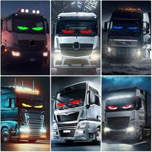 汽车LED矩阵像素面板DIY RGB照明涂鸦滚动文字板挡风玻璃广告屏蓝牙APP控制 - 黑色 - 查看 6