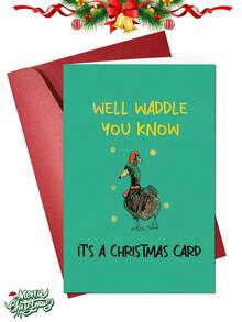 1 pièce Carte de Noël drôle de canard pour lui et elle, carte de Noël avec jeu de mots mignon de canard pour hommes et femmes, carte de Noël et de vacances pour ami, sœur, frère, vous le saurez bien, c'est une carte de Noël