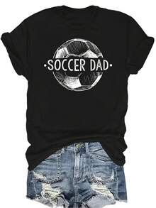 Camiseta de equipo de fútbol para la familia, estilo de jugador, para mujer y unisex, de verano, casual, transpirable, de personalidad, de cuello redondo, de manga corta, ropa de calle, versátil, adecuada para adolescentes y adultos - Negro - Ver 1