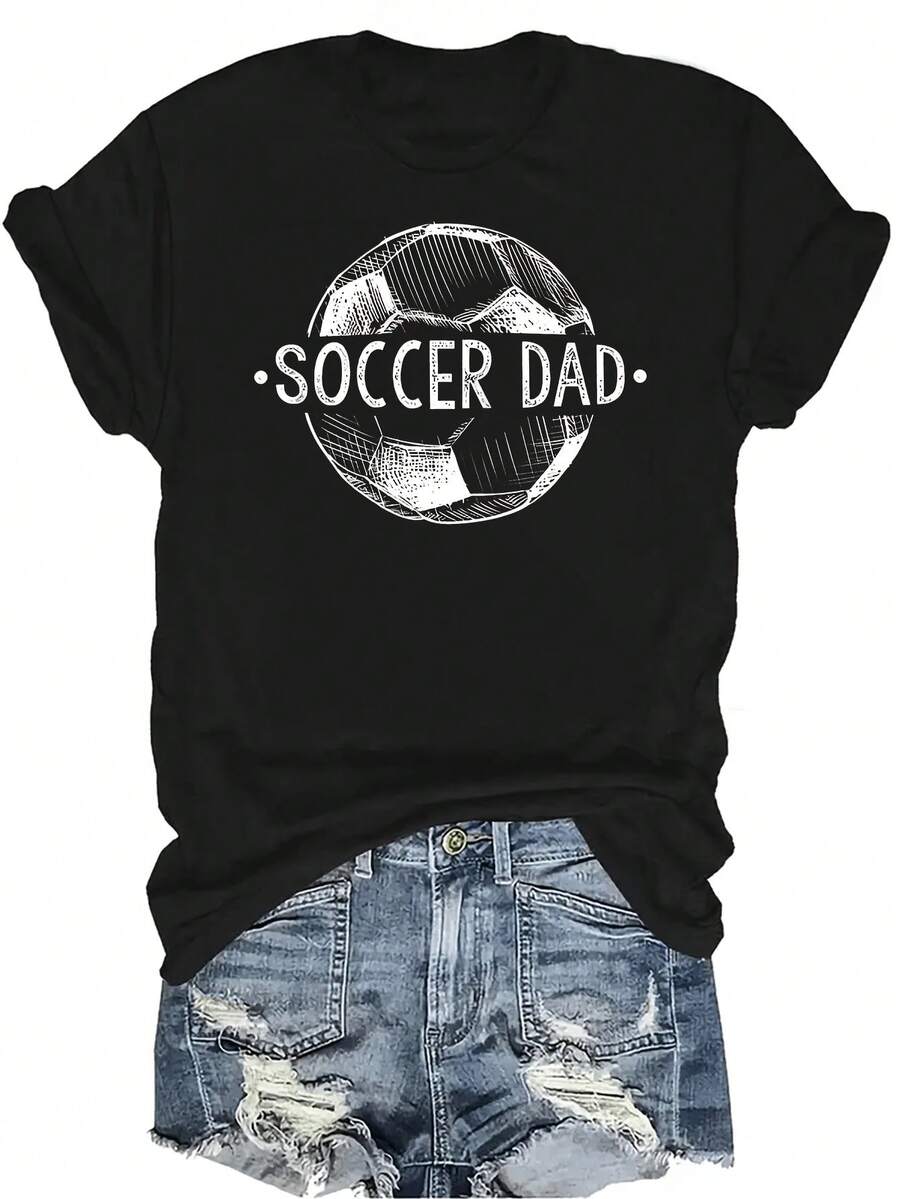 Camiseta de equipo de fútbol para la familia, estilo de jugador, para mujer y unisex, de verano, casual, transpirable, de personalidad, de cuello redondo, de manga corta, ropa de calle, versátil, adecuada para adolescentes y adultos - Negro - Ver 1