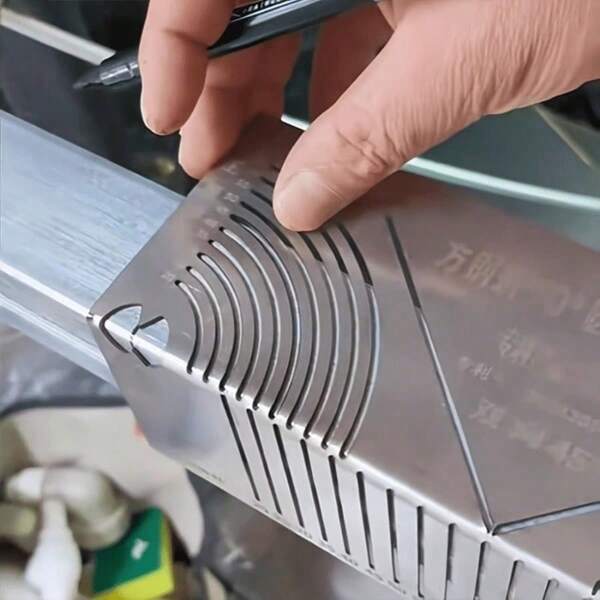 1 High-Precision Steel Folding Ruler, Equipped With A Dedicated Marking Pen, Adjustable Straight/Curved Marking Tool, Dual-Purpose Engraving Machine, Multi-Purpose High-Precision Tape Measure, Waterproof Square/Angle Steel Pipe Welding Tool, Protractor