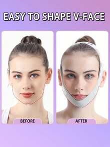 Reusable Face-Lifting Bandage V-Shaped Face-Lifting Mask- Breathable Double Chin Reducer & Jawline Lift,V-Shape Face Shaper Women's Chin And Cheek Lift Belt,Firming Bandage, Refreshing Fragrance-Free Facial Instrument, Skin Care Massager, Contour Design, Firm Fixing Strap,Facial Skin Care Beauty Tools. - Multicolor - View 8