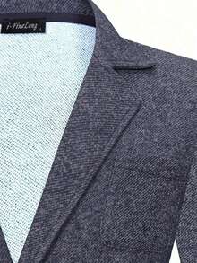 A Men's Light Gray Knitted Top, Solid Color Versatile Casual Home Jacket, Can Be Worn Outside - Light Grey - View 6