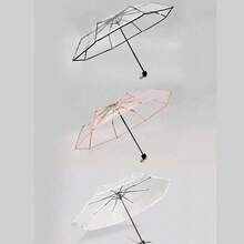 1 pièce Parapluie de voyage pliable léger à 8 baleines, vêtement de pluie mode décontracté pour les trajets et les sorties par temps de pluie