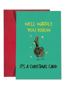 1 pièce Carte de Noël drôle de canard pour lui et elle, carte de Noël avec jeu de mots mignon de canard pour hommes et femmes, carte de Noël et de vacances pour ami, sœur, frère, vous le saurez bien, c'est une carte de Noël