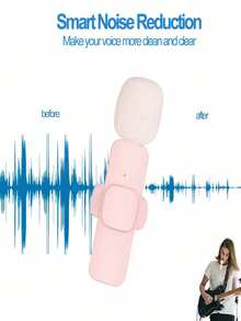 Pink Wireless Lavalier Microphone Mini Portable 2.4GHz Dual Lavalier Microphone Plug And Play Lavalier Microphone With Automatic Noise Cancellation And 60Mah Rechargeable Battery Suitable For Video Recording Live Broadcasting, Interviews