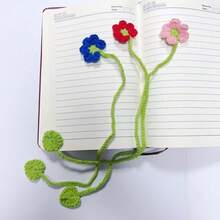 1 个手工制作的雏菊和向日葵书签 - 鲜艳的钩针花卉图案，粉色、橙色和紫色，涤纶纤维，是送给读者的理想礼物，可用作窗帘带或汽车装饰 - 彩色 - 查看 13