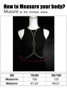 1 Phụ kiện thời trang thời Phục Hưng dành cho nữ, dây chuyền bạc quyến rũ, dây thắt lưng trang trí theo phong cách Gothic, thích hợp cho tiệc Halloween - Bạc - Xem 6