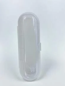 Caixa organizadora minimalista e portátil para escova de dentes, transparente, sem estampa, com fecho de pressão, à prova de poeira, bordas lisas, armazenamento prático, ideal para viagens de verão, atividades ao ar livre, banheiro e decoração de banheiro. Essencial para as férias. - Multicolorido - Ver 7