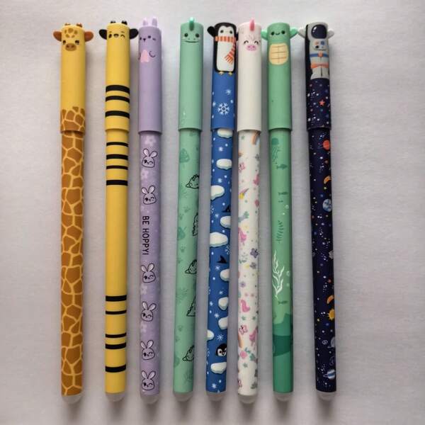 Conjunto de 4/8/16 canetas em gel apagáveis com tinta termossensível, diversas cores e suporte para canetas, ponta de 0,5 mm, oito refis coloridos, ferramentas de escrita para escritório, presentes de aniversário e feriados, material escolar e para o escritório.