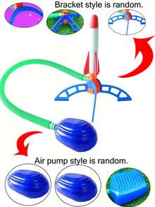 1个随机颜色脚踏式火箭玩具，户外互动发射火箭发射器（部分零件随机发送） - 彩色 - 查看 9