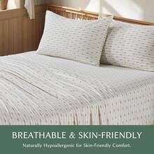 Black Sheets, Deep Pocket, 1800 Thread Count, Soft Breathable, Cute Printed Boho Farmhouse Bed Sheets, Up To 18 Inch - Brown and Green - View 5