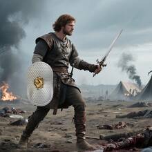 2pcs Unisex Medieval Prince Riding Accessory Set, Plastic Shield And Sword Costume Props, Suitable For Halloween, Carnival, Warrior Role Play, Renaissance Party