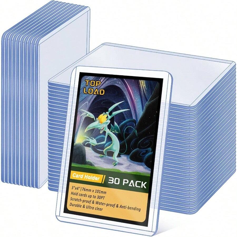 15 Pack Top Loads Cards 3x4 Hard Plastic Card Sleeves Baseball Card Protectors Hard Plastic Sports Card Holder Trading Cards, Baseball Cards, Game Cards - 30 - View 1